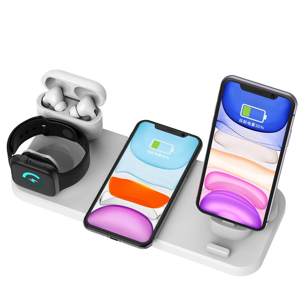 3i1 Ladestasjon Apple Airpods, Watch & iPhone Hvit