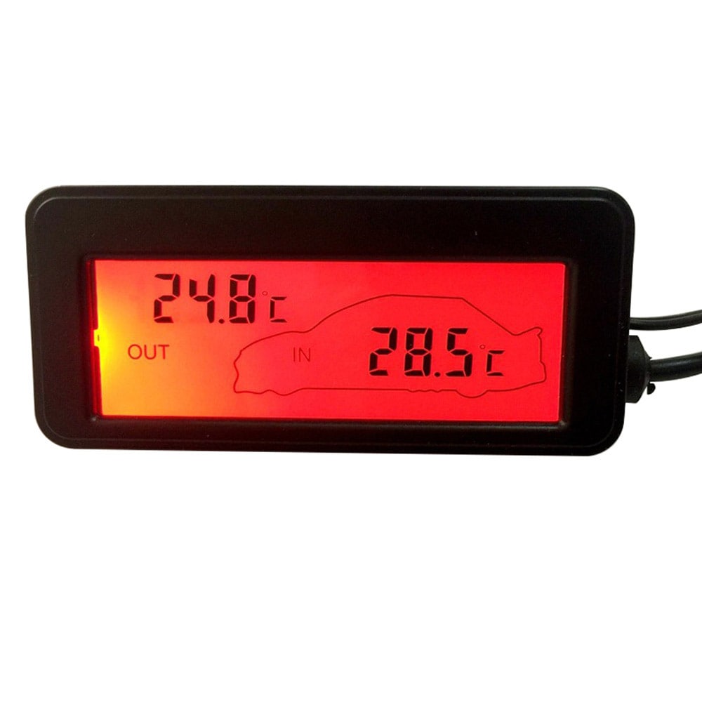 12V biltermometer innendørs/utendørs