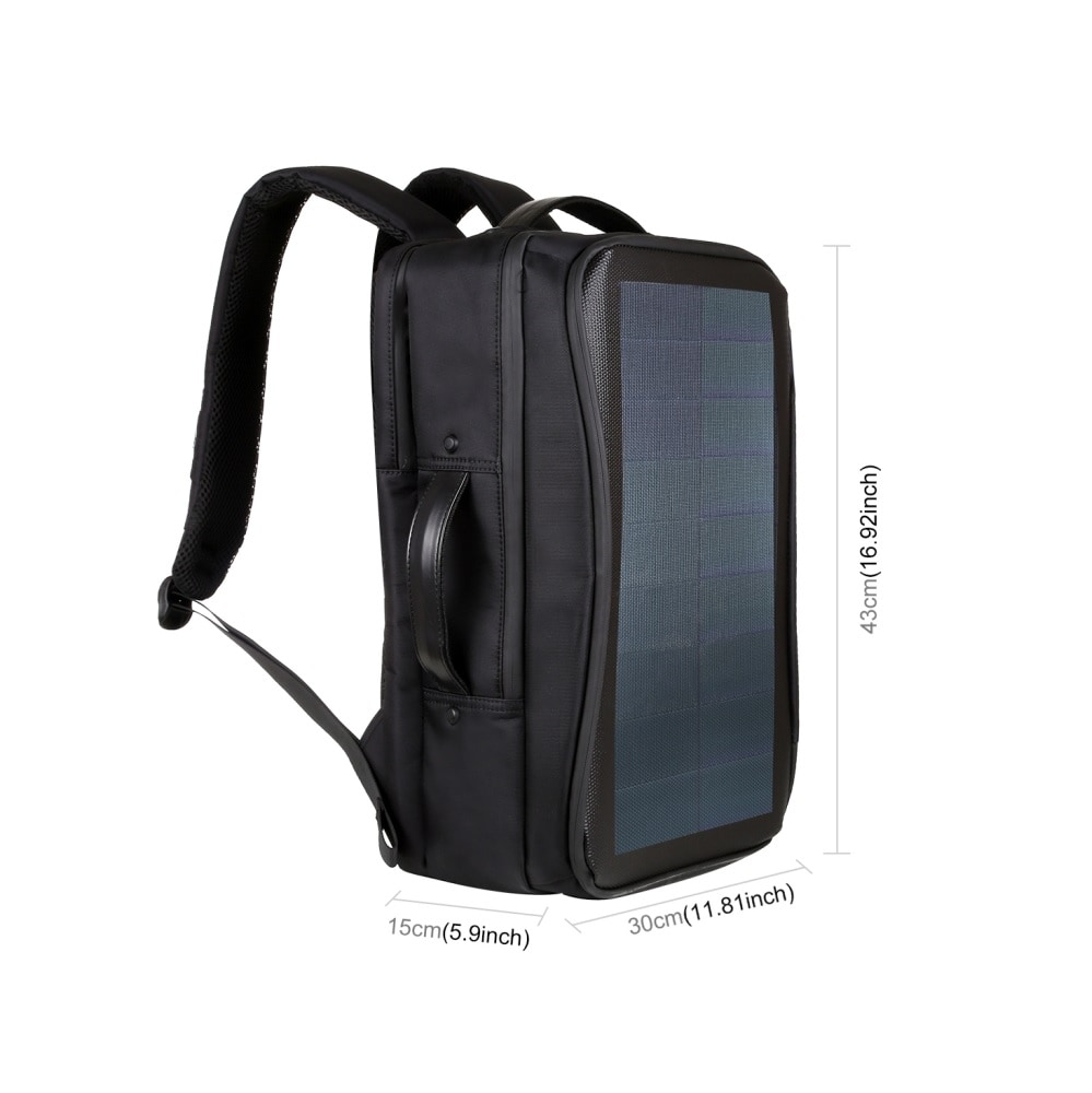 HAWEEL Multifunksjonell ryggsekk til laptop med solcellepanel til lading