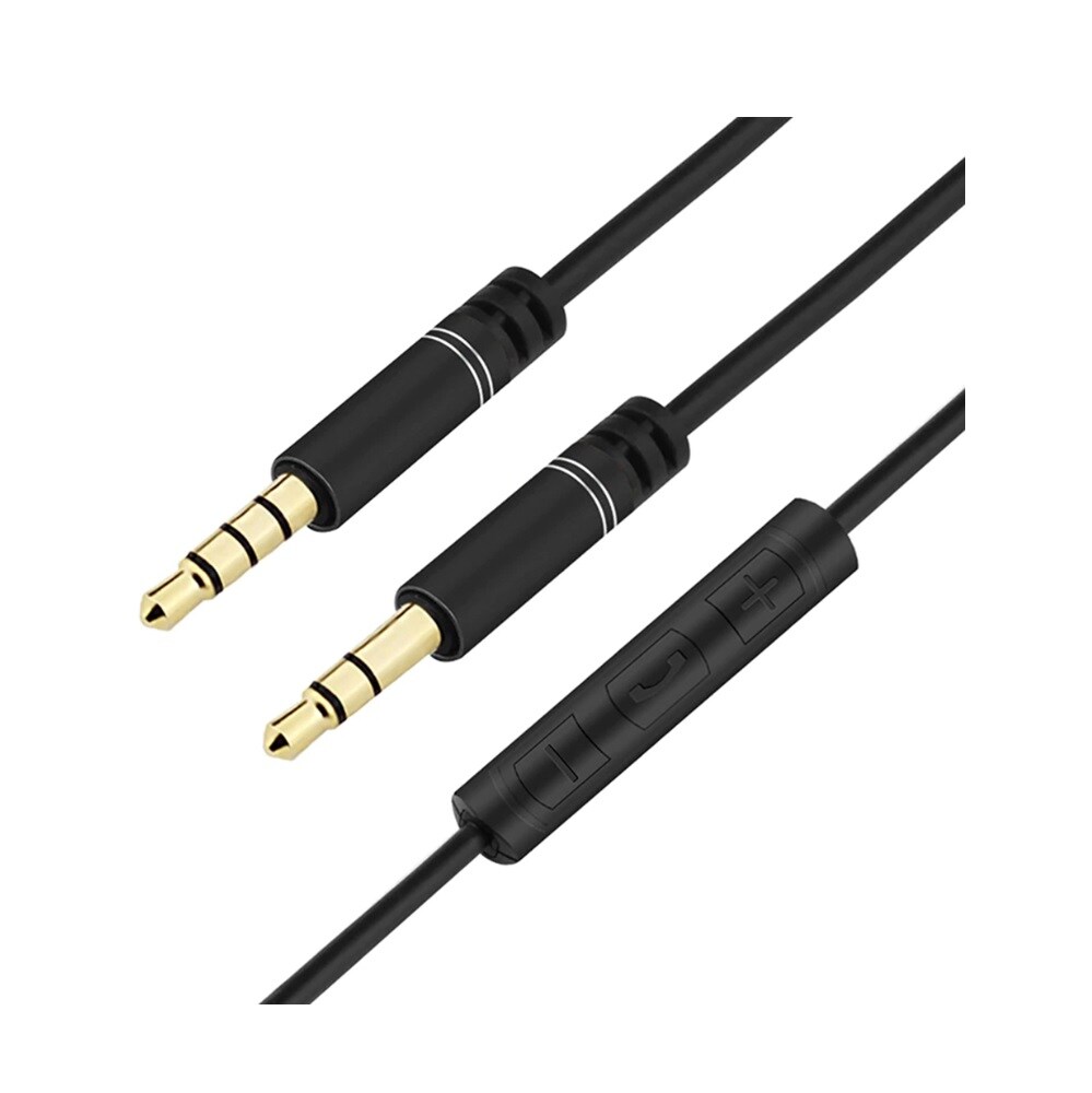 3,5mm Audiokabel med mikrofon/volumkontroll