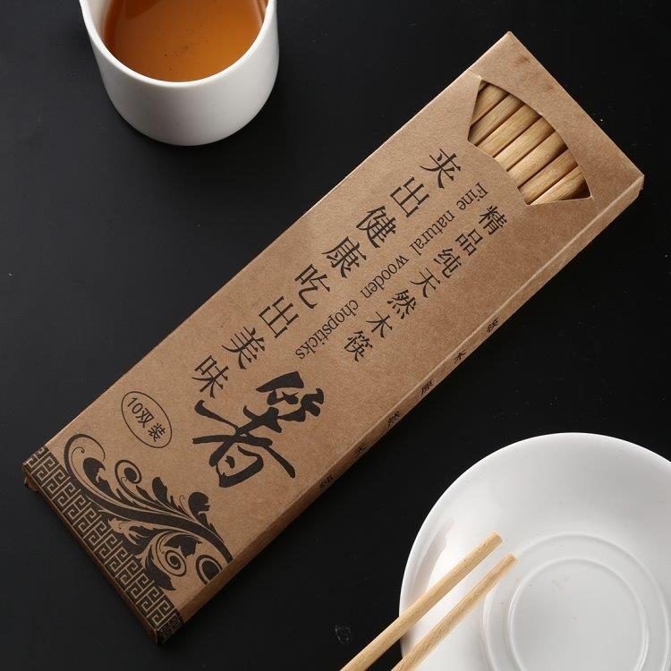 Chopsticks av naturlig tre Kinesiske pinner 10-Pack