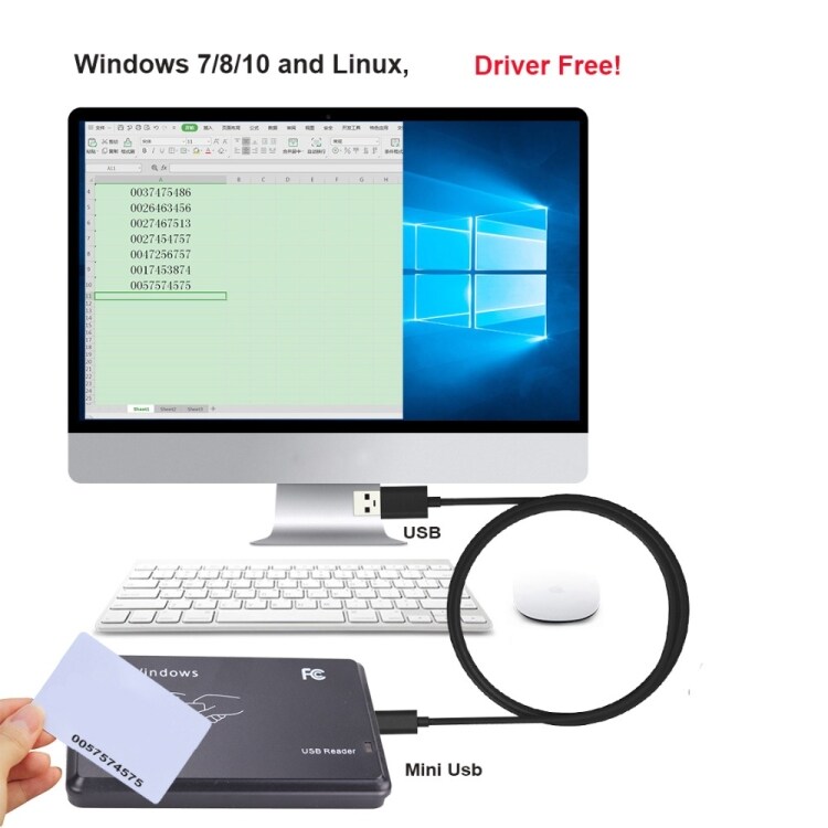 USB Kortleser til IC / ID kort