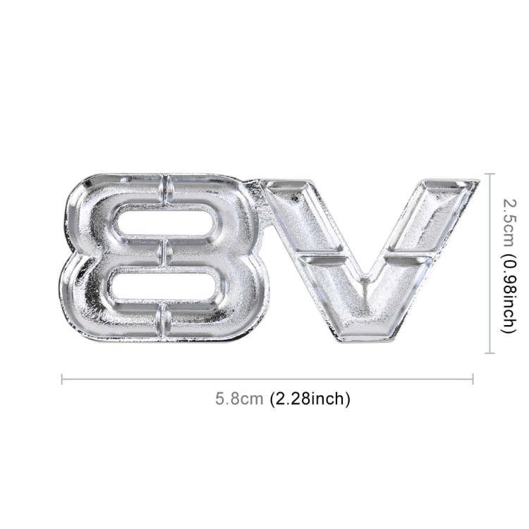 Bildekal V8 Silver - Small