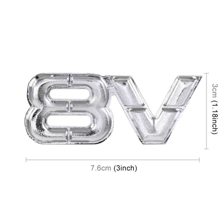 V8 Bildekal Silver - Large