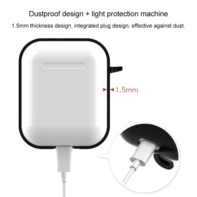 Beskyttelsedeksel silikon til Apple AirPods 1 / 2 - Svart