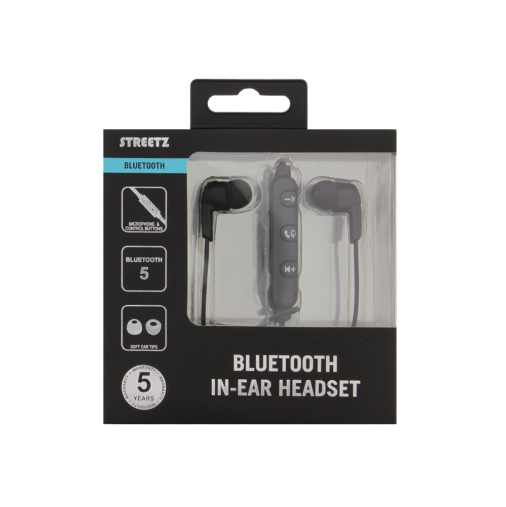 STREETZ in-ear Bluetooth headset - svart