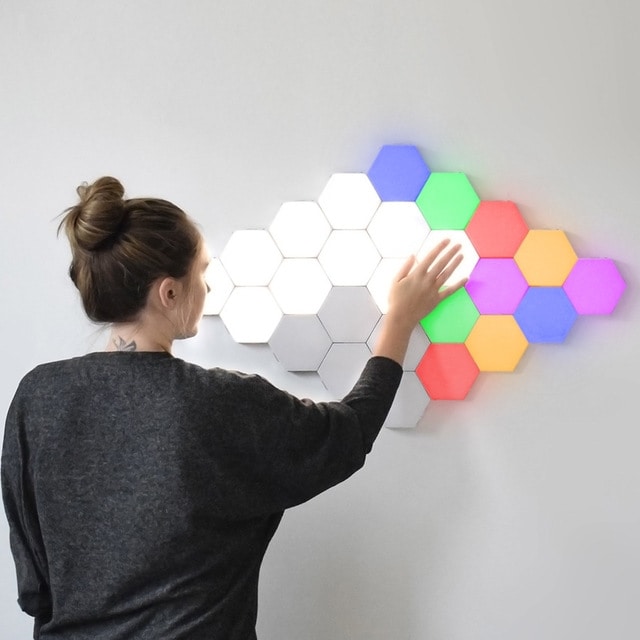 Honeycomb touch følsom lampe - 6 pk i ulike farger