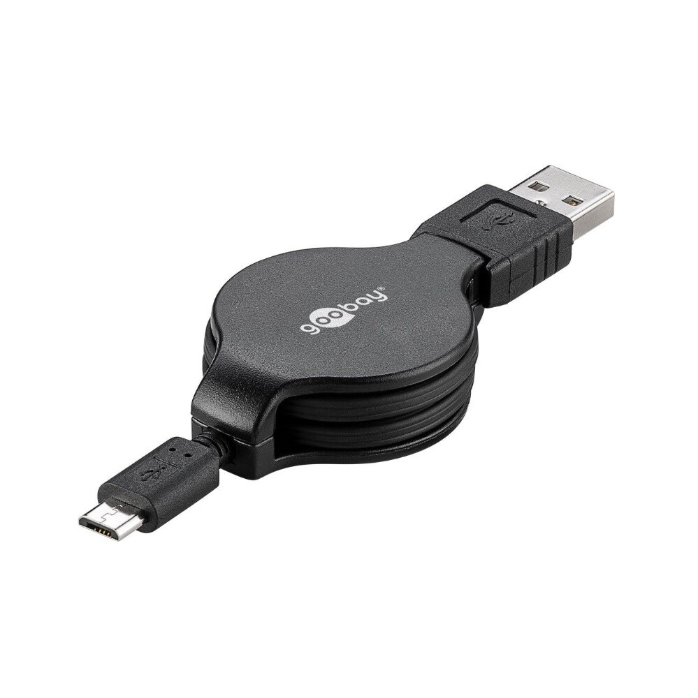 Uttrekkbar USB A han til USB-C - 1 meter