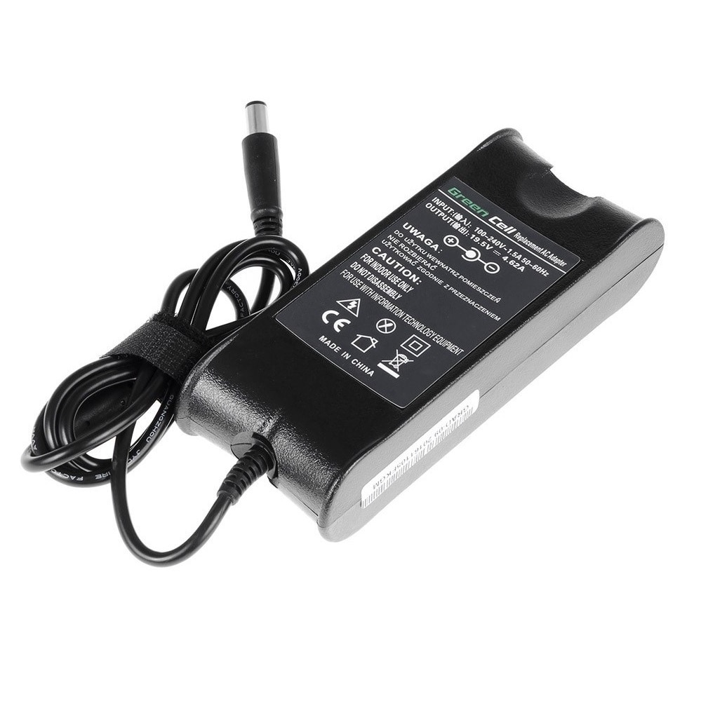 Green Cell lader / AC Adapter til Dell 90W |19.5V 4.62A / 7.4mm-5.0mm