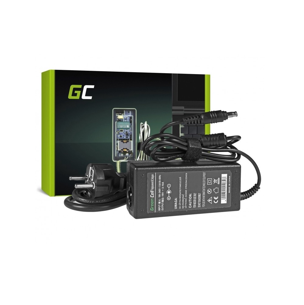 Green Cell lader / AC Adapter til Samsung 60W / 19V 3.16A / 5.5mm-3.0mm