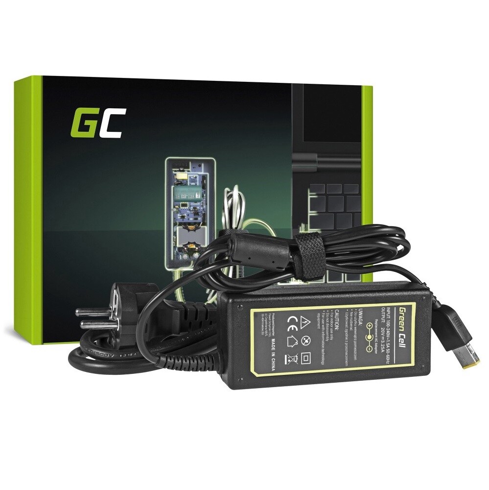 Green Cell lader / AC Adapter til Lenovo 65W / 20V 3.25A /