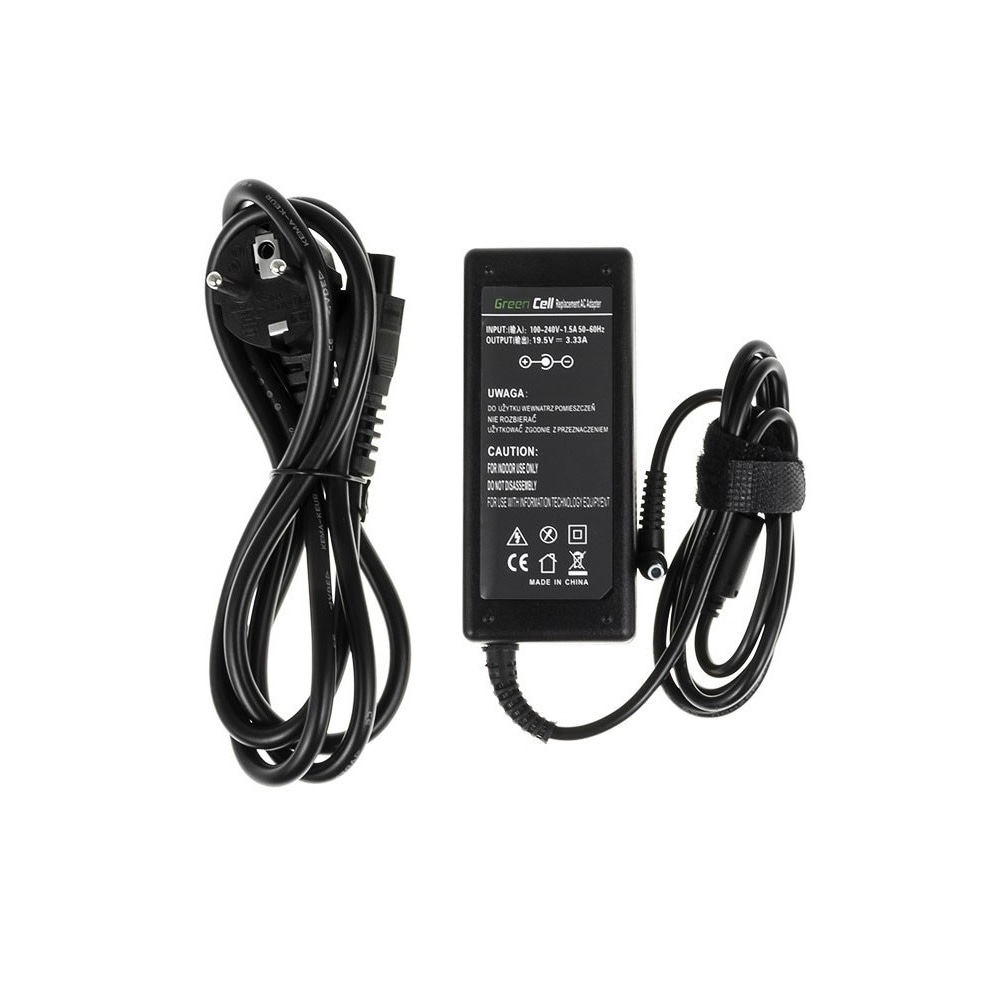 Green Cell lader / AC Adapter til HP 65W / 19.5V 3.33A / 4.5mm-3.0mm