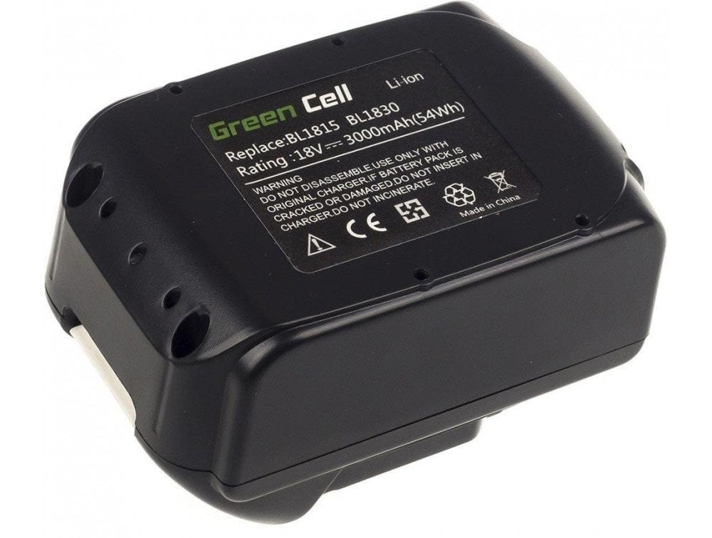 Green Cell verktøysbatteri BL1830 til Makita BDF450SFE BTL061RF BTW450RFE