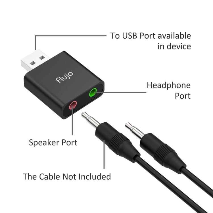 USB til audiouttak 3.5mm