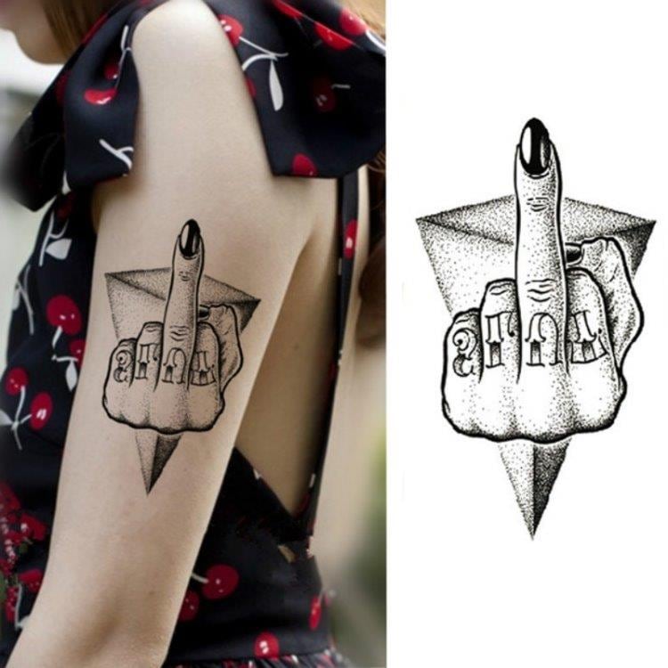 Midlertidig tatovering x2 - Long finger