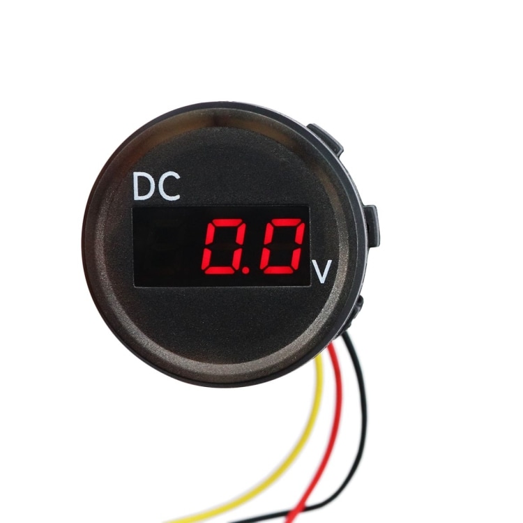 Universal digitalt voltmeter med 18cm ledning IP67
