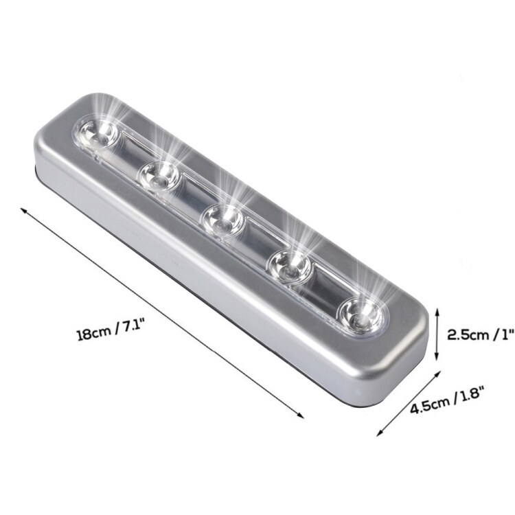 Svart 5 LEDs spotlight med touch