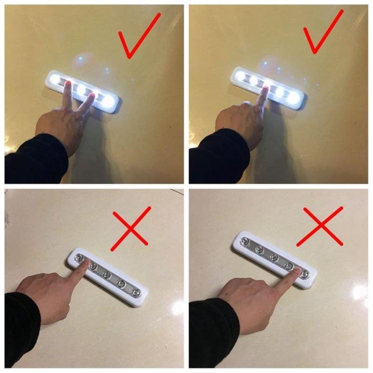 Svart 5 LEDs spotlight med touch
