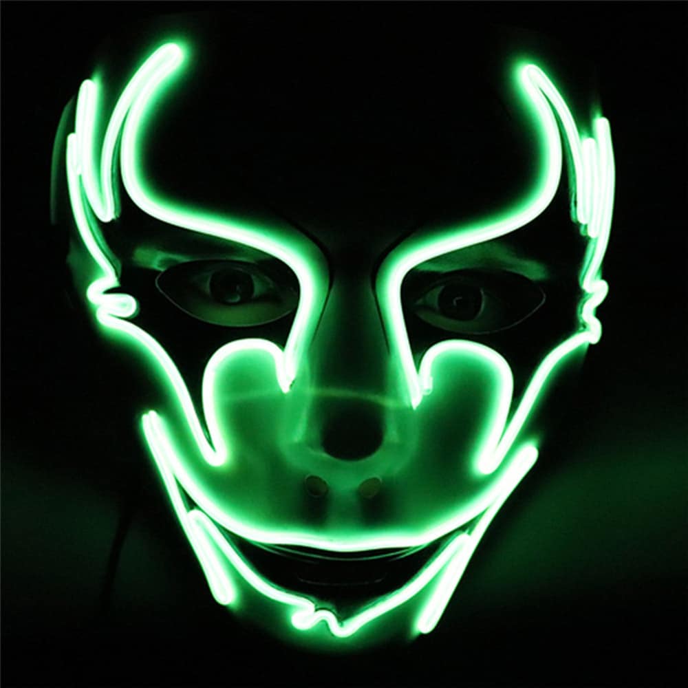 Halloweenmaske Glowing Grønn