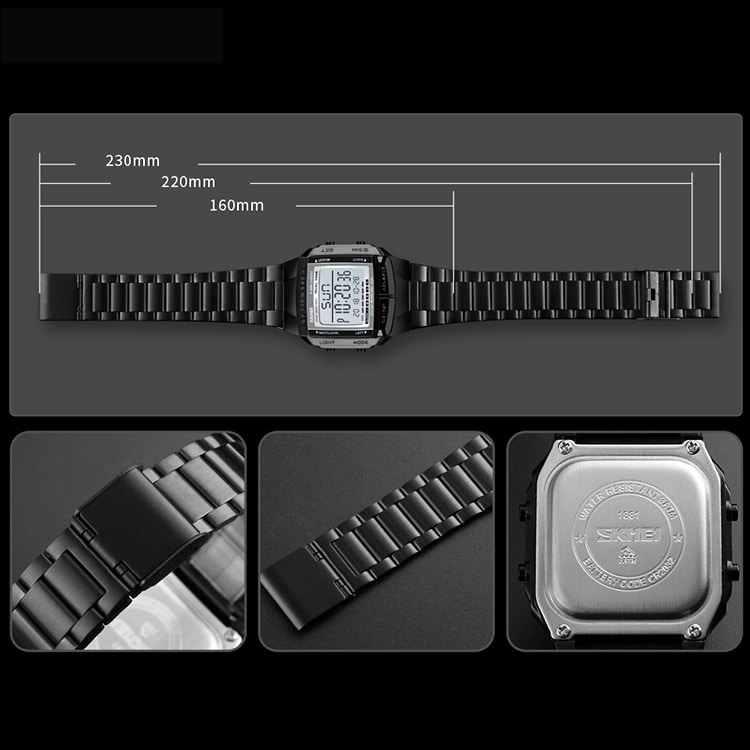 SKMEI 1323 Digitalt Armbåndsur - Sølv