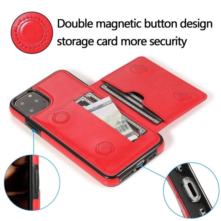 Lommebokdeksel med stativ og lommebok iPhone 11 Pro Rød
