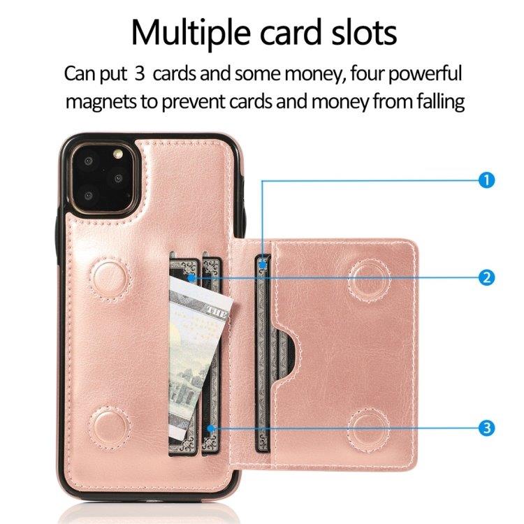 Lommebokdeksel med stativ og lommebok iPhone 11 Pro Rose Golde