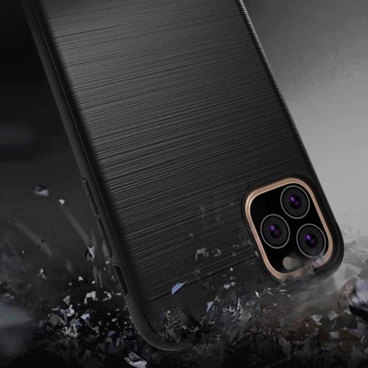 Shockproof Bakdeksel iPhone 11 Pro Max Børstet Gull