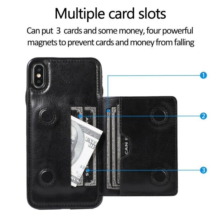 Lommebokdeksel med stativ iPhone X / XS Svart