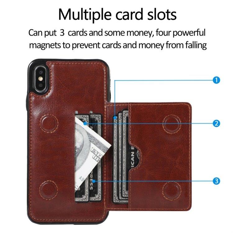 Lommebokdeksel med stativ iPhone X / XS Brun