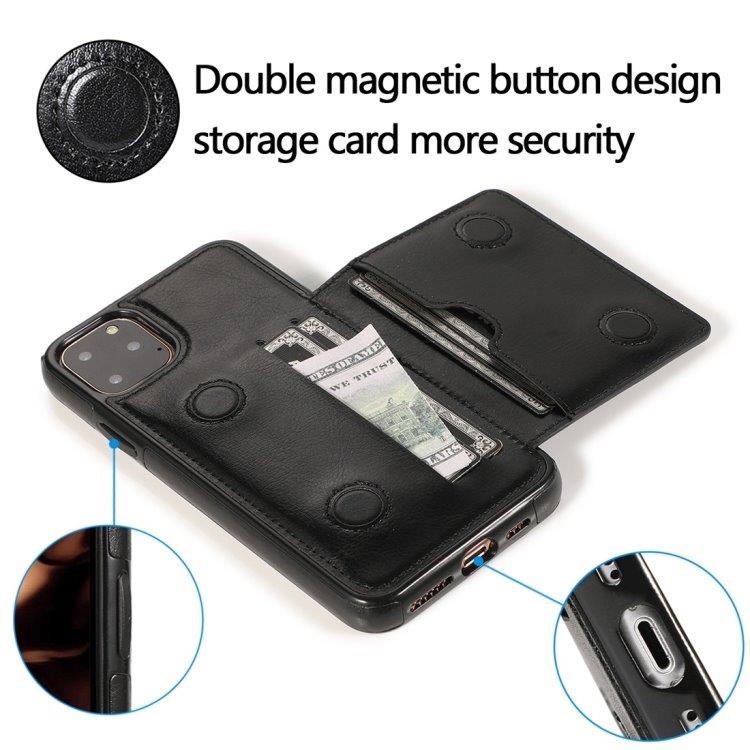Lommebokdeksel med stativ  iPhone 11 Pro Max Svart