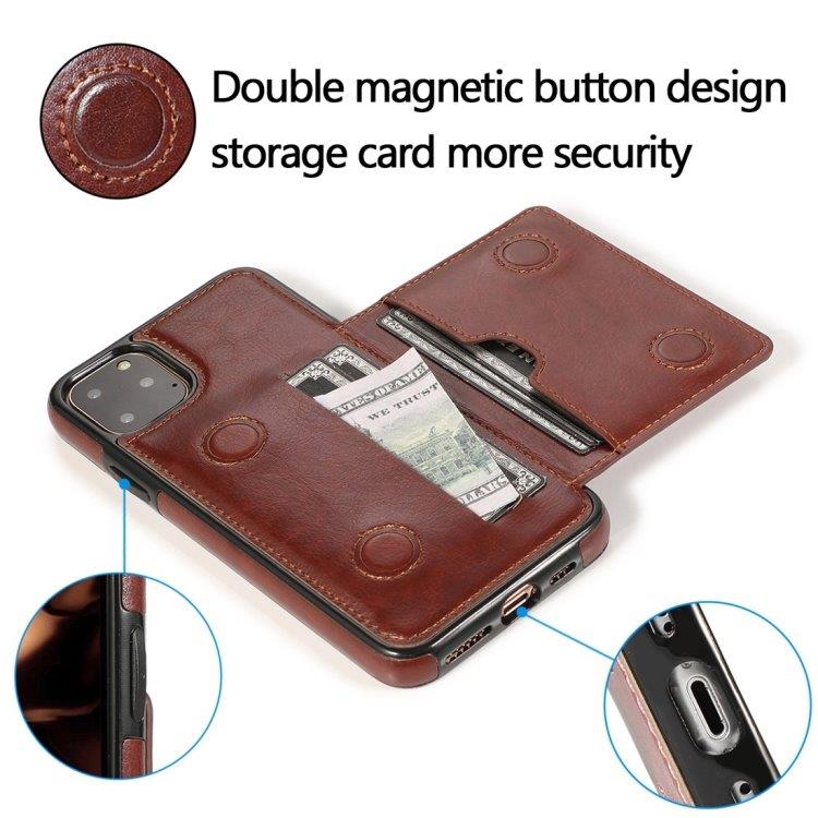 Lommebokdeksel med stativ iPhone 11 Pro Max Brun