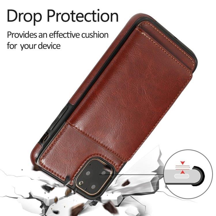 Lommebokdeksel med stativ iPhone 11 Pro Max Brun