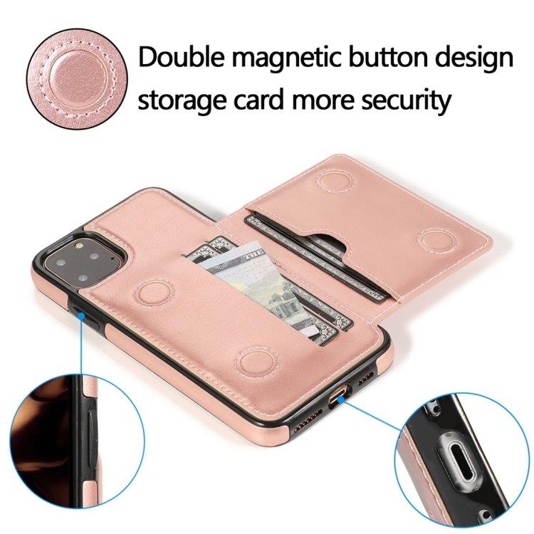 Lommebokdeksel med stativ iPhone 11 Pro Max Rose Gold