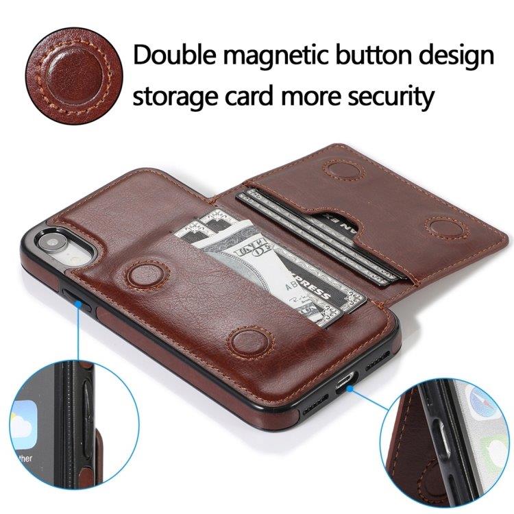 Lommebokdeksel med stativ iPhone XR Brun