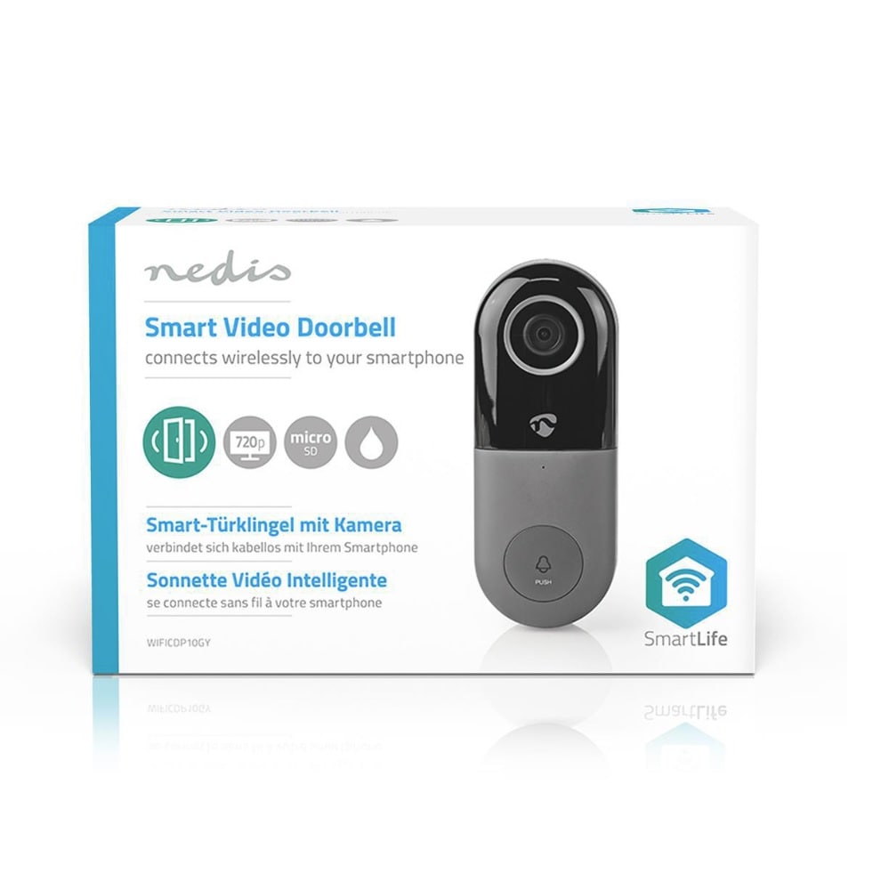 Smart dørklokke med kamera og Wi-Fi /appstyrd/ microSD/ HD 720p