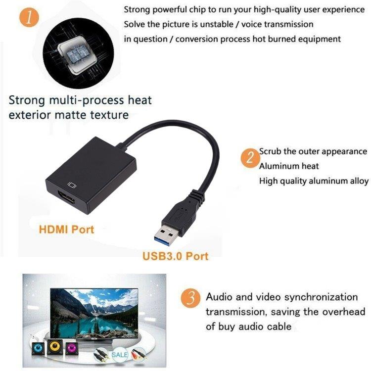 Ekstern Grafikkorts-adapter -  USB 3.0 til HDMI