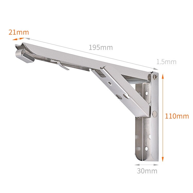 Sammenfellbar konsoll 20cm - Stål