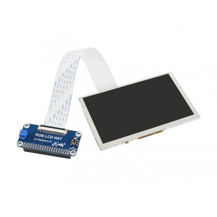 Waveshare 5" skärm 800x480 til Raspberry Pi - DPI kontakt