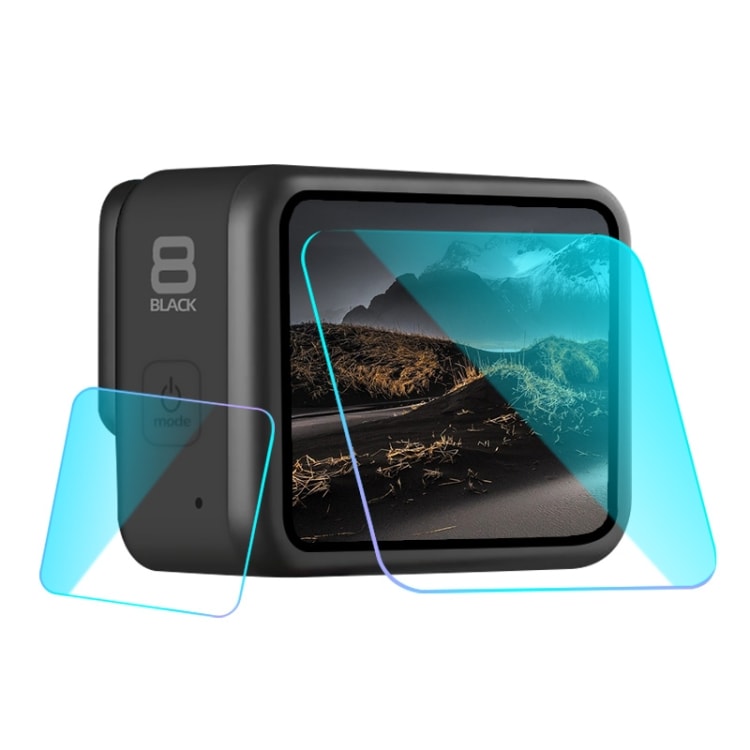 GoPro HERO8 Black Linse + LCD Displayfilm av Herdet Glass