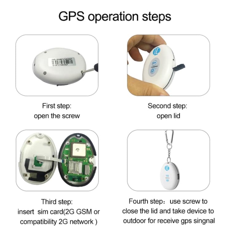 GPS-tracker med karabinkrok
