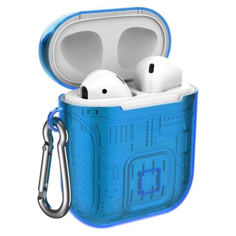 Beskyttelsesfutteral til Apple Airpods med karabinkrok - Blå