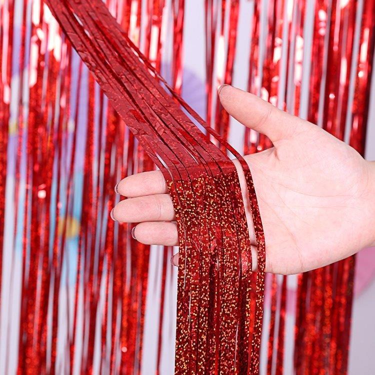 Partydraperi Glitter 1 x 2,5m - Rødt