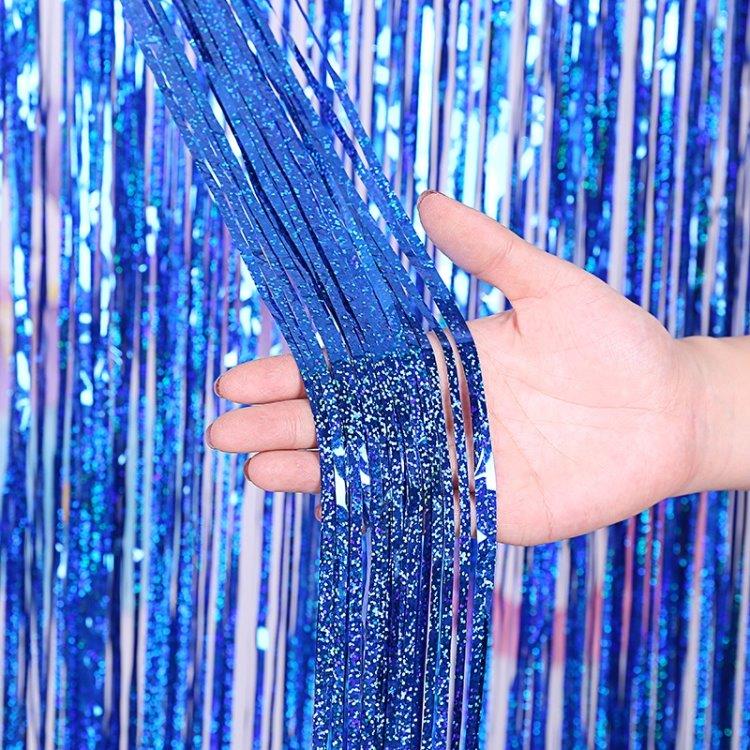 Partydraperi Glitter 1 x 2,5 m - Blå