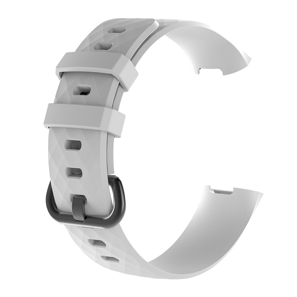 Hvitt Silikonbånd til Fitbit Charge 3 / Charge 3 SE - S