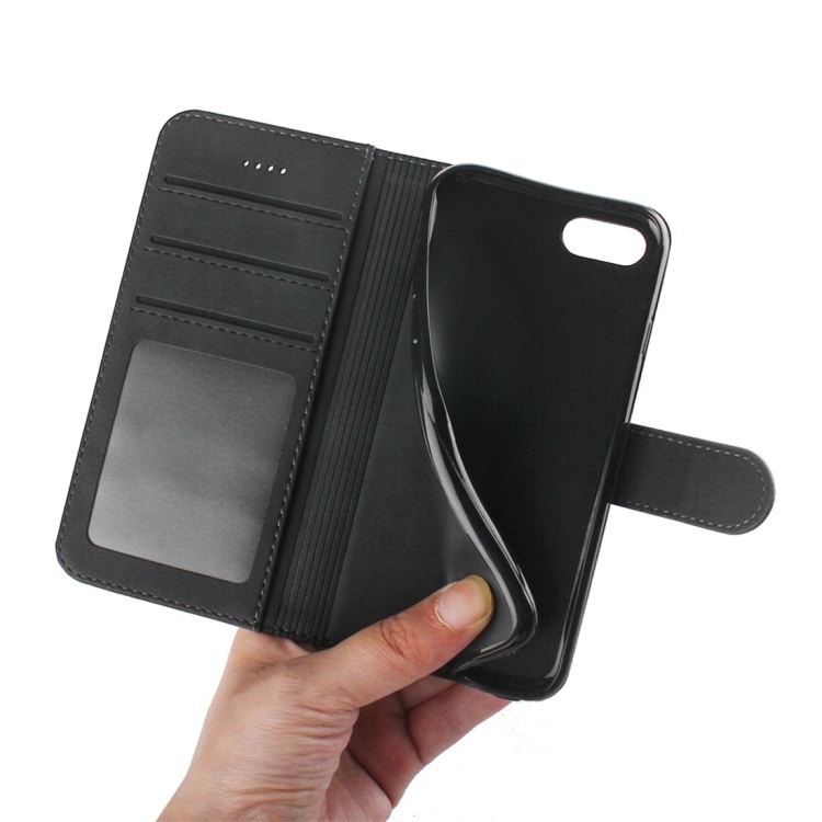 Lommebokdeksel med stativ iPhone 7 / 8 - Svart