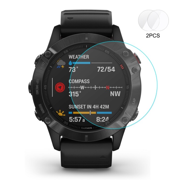 Beskyttelseglass til Garmin Fenix 6X / 6X Pro Solar 2 stk