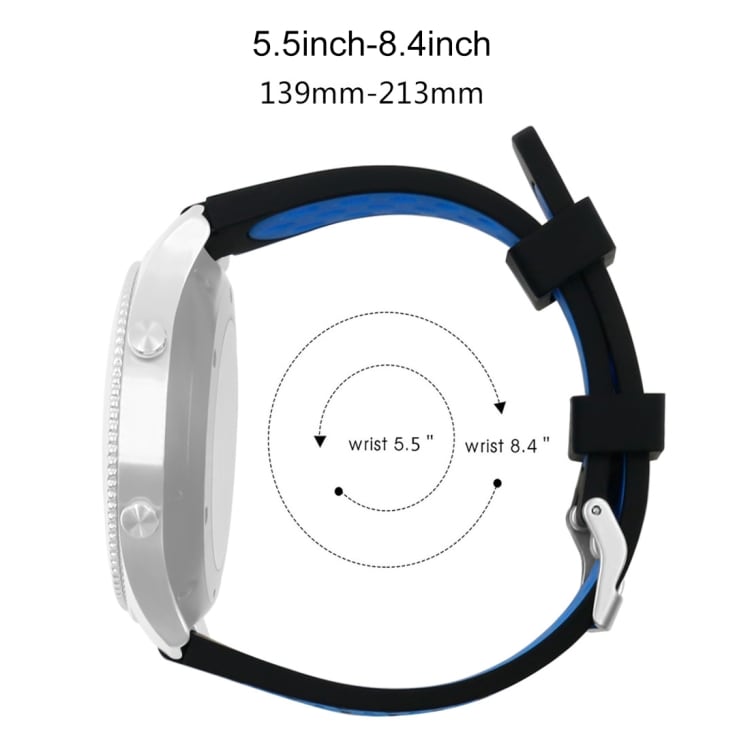 Silikonarmbånd til Gear S3 Classic / Frontier Smart - Svart / Grå