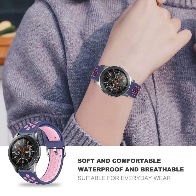 Håndleddsbånd til Galaxy Watch 46 / S3 / Huawei Watch GT 1 / 2 22mm - Svart / Grå (strl L)