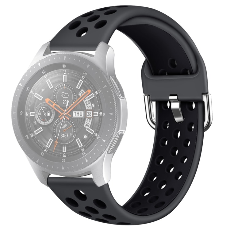 Håndleddsbånd til Galaxy Watch 46 / S3 / Huawei Watch GT 1 / 2  -  Svart / Grå (str S)