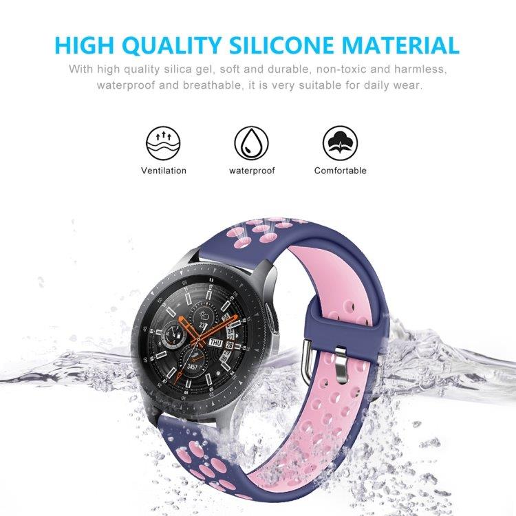 Håndleddsbånd til Galaxy Watch 46 / S3 / Huawei Watch GT 1 / 2  -  Svart / Grå (str S)